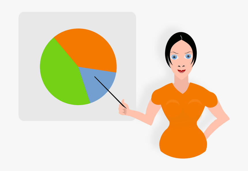 Person Pointing At Pie Chart, HD Png Download, Free Download