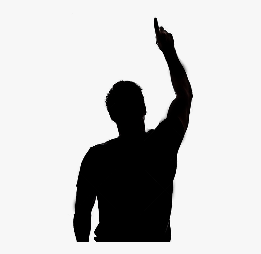 Transparent Png Man Arms Up - Person With Hand Up Silhouette, Png Download, Free Download