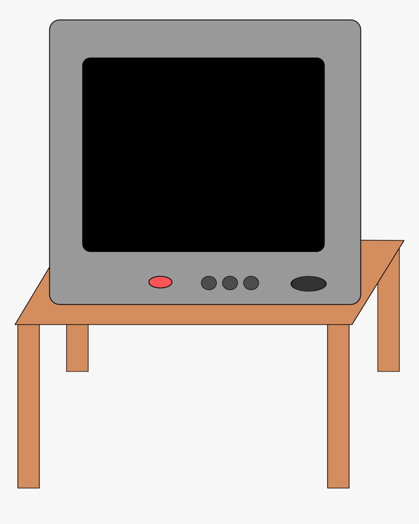 Beautiful Television Tv Station Transparent &amp - Tv On Table Clipart, HD Png Download, Free Download