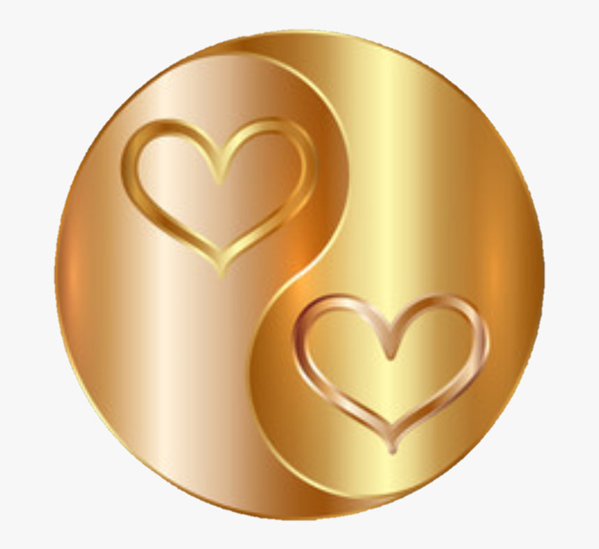 #yinyang #golden #gold #hearts - Yin Yang Gold Vector, HD Png Download, Free Download