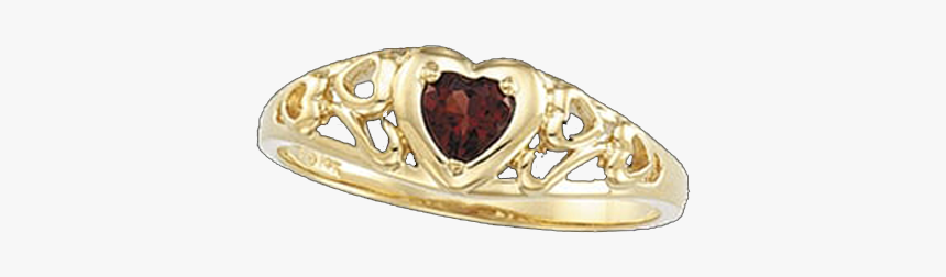Garnet Heart Gold Ring - Pre-engagement Ring, HD Png Download, Free Download