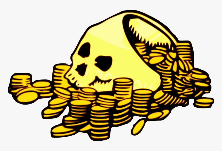 Skull & Money Clip Arts - Pirate Coins Clip Art, HD Png Download, Free Download