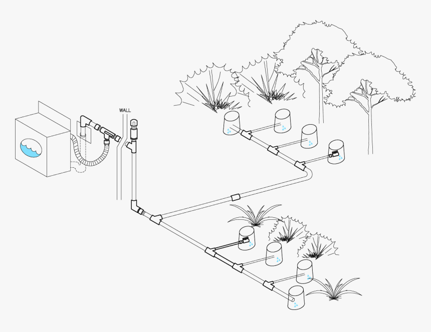 Laundry To Landscape System - Water Conservation Methods Drawing, HD Png Download, Free Download