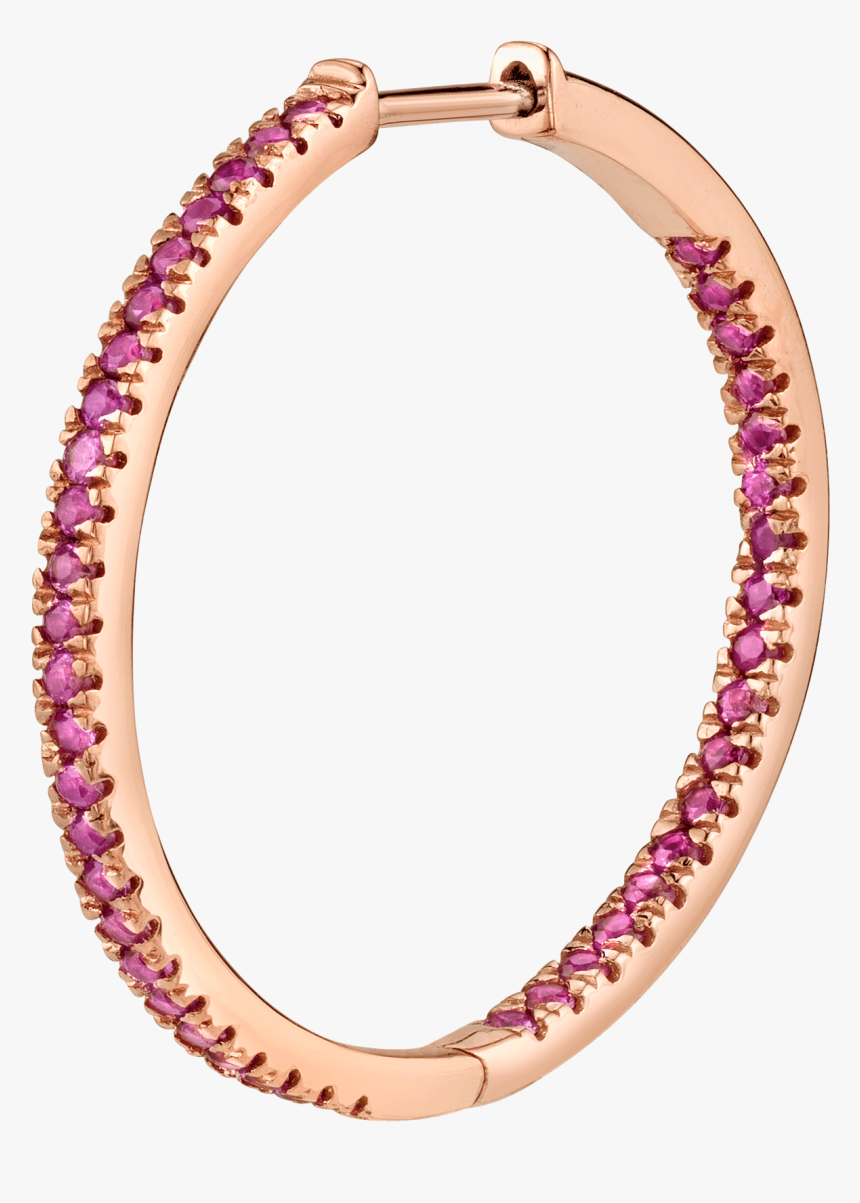 Large Ruby Inside Out Hoop Earring - Bangle, HD Png Download, Free Download