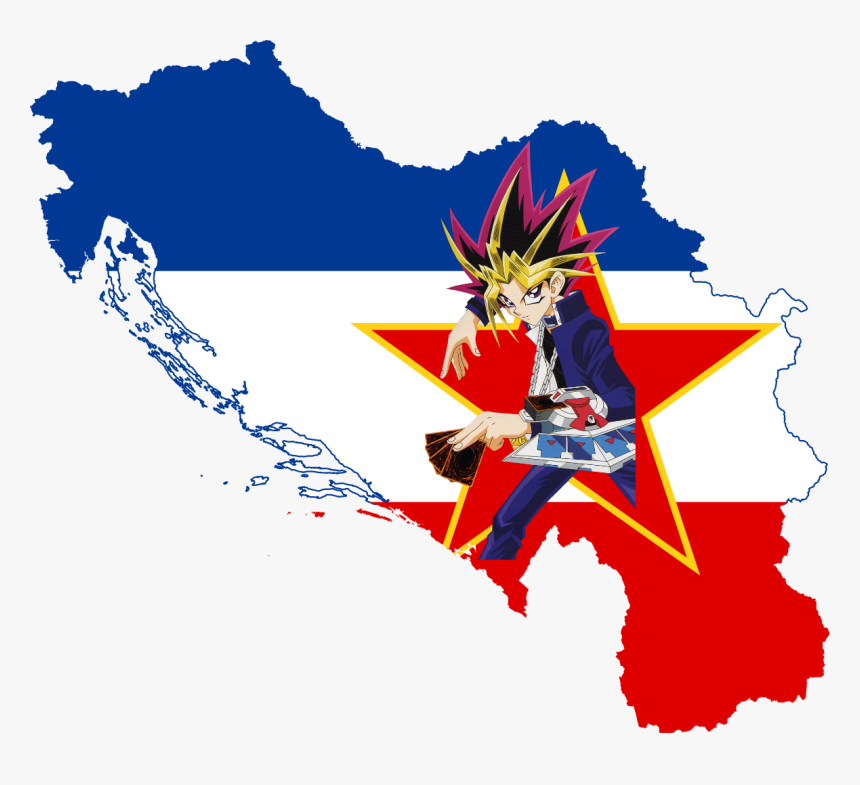 Yugoslavia Map With Flag, HD Png Download, Free Download