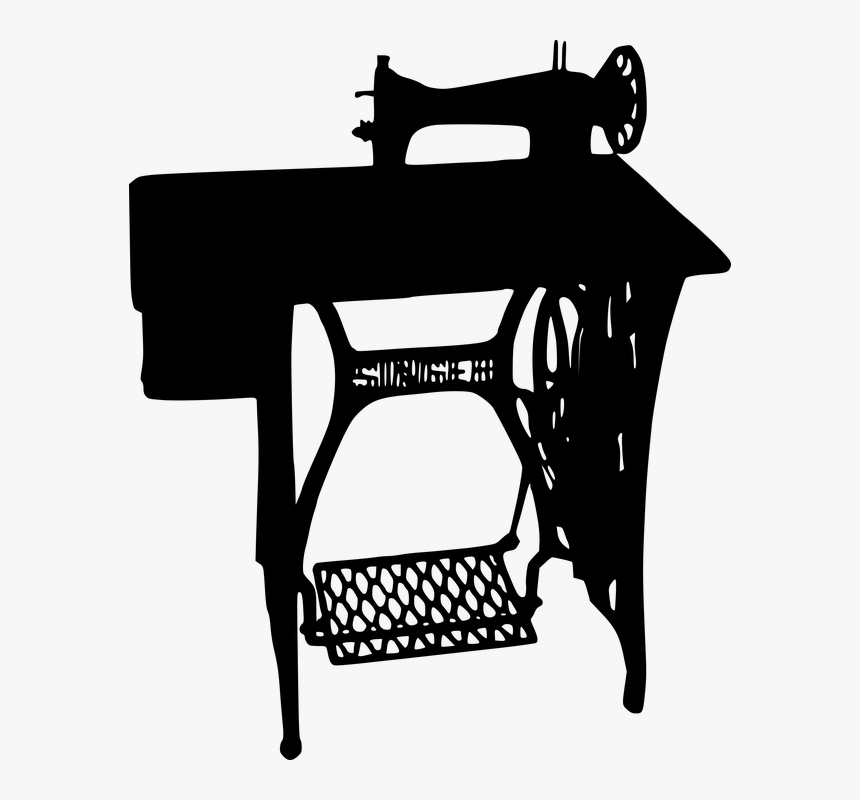 Sewing, Machine, Silhouette, Old, Industrial, Spool - Old Fashioned Sewing Silhouettes, HD Png Download, Free Download