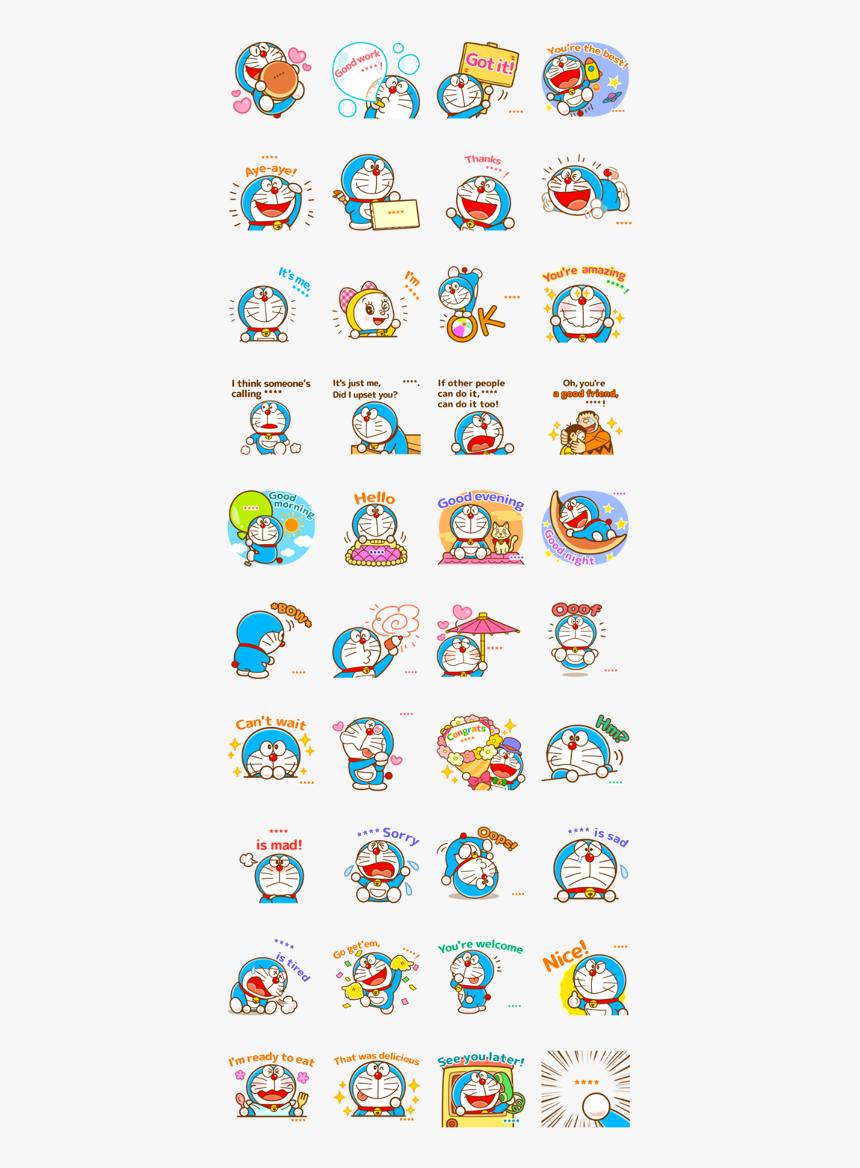 Doraemon Custom Stickers Line Sticker Gif & Png Pack - おしゃれ かわいい Line スタンプ, Transparent Png, Free Download