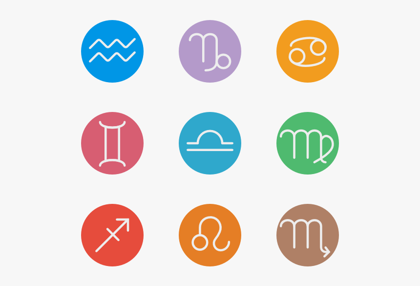 Symbol Set - Astrology Flat Icon, HD Png Download, Free Download
