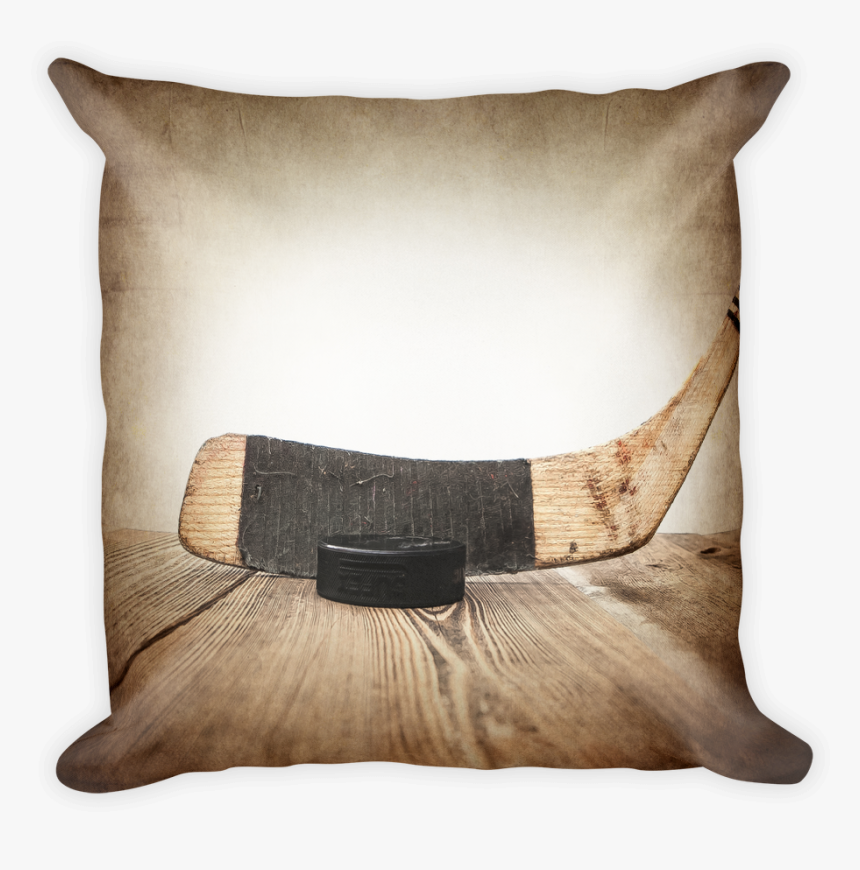 Vintage Hockey Stick And Puck Square Pillow - Pillow, HD Png Download, Free Download