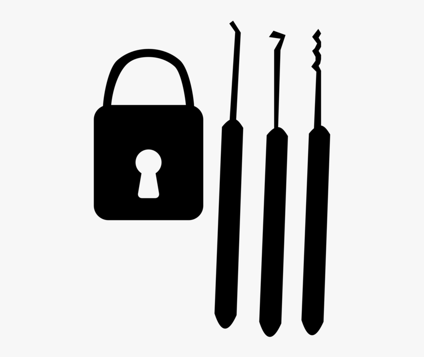 Blackandwhite,computer Icons,lock And Key - Lock Pick Silhouette, HD Png Download, Free Download