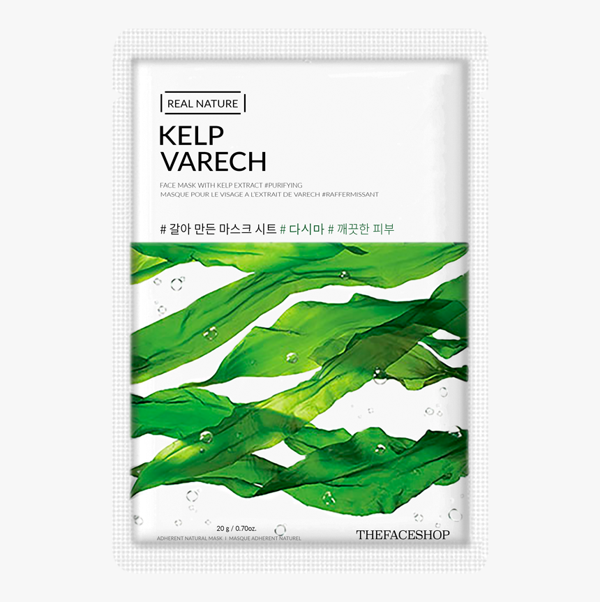 Real Nature Kelp Mask Sheet The Face Shop, HD Png Download, Free Download