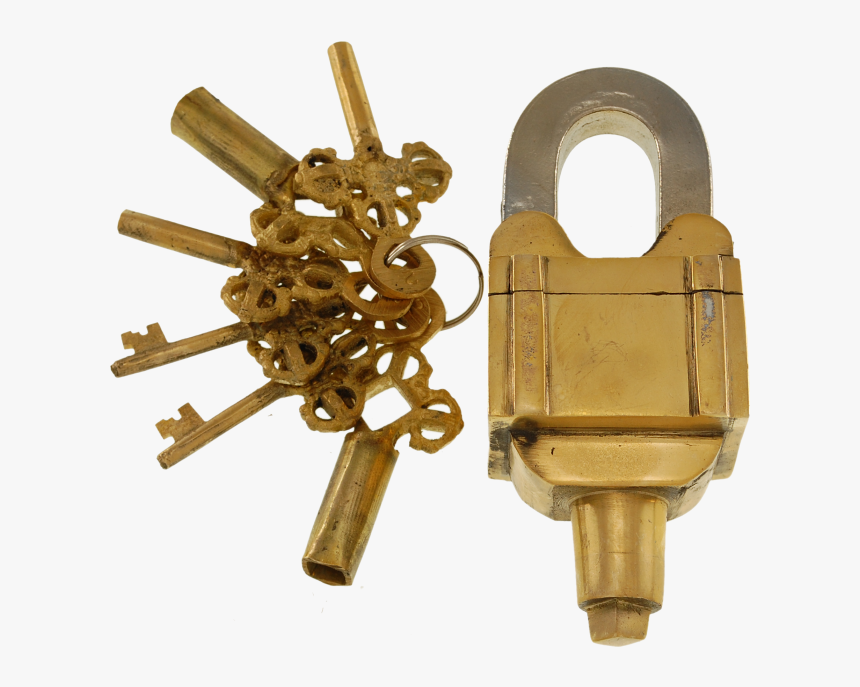 Brass 6 Key Square Trick Puzzle Padlock - 3 Key Padlock Puzzle, HD Png Download, Free Download