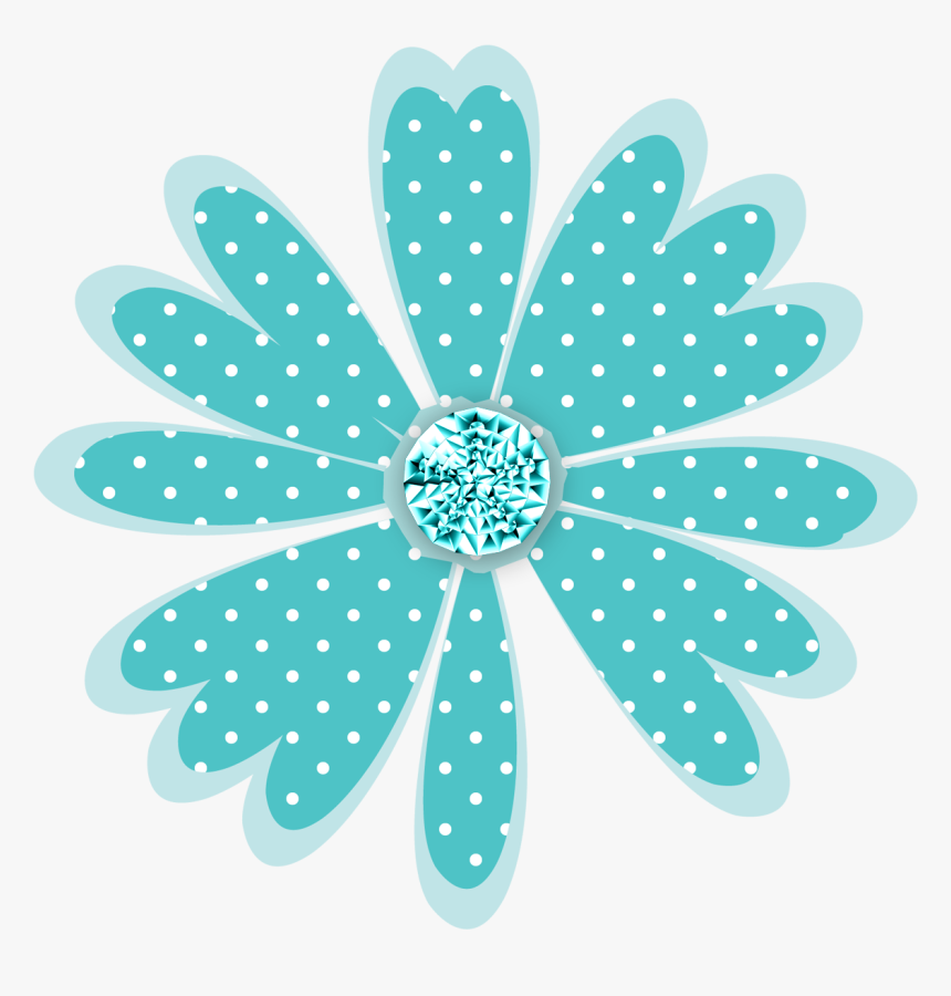 Polka Dot Daisy Turq B - Clip Art, HD Png Download, Free Download