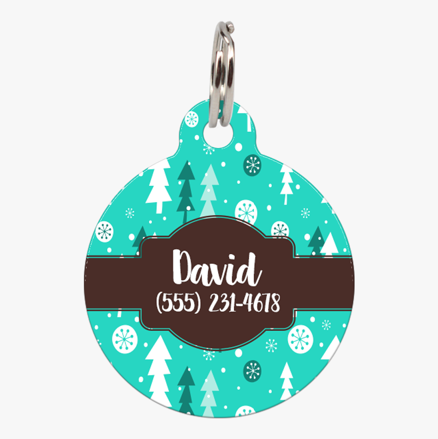 Christmas Trees Personalized Dog Id Tag For Pets"
 - Illustration, HD Png Download, Free Download