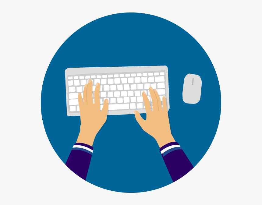 Konto Icon Blau@2x - Hand On Keyboard Png, Transparent Png, Free Download