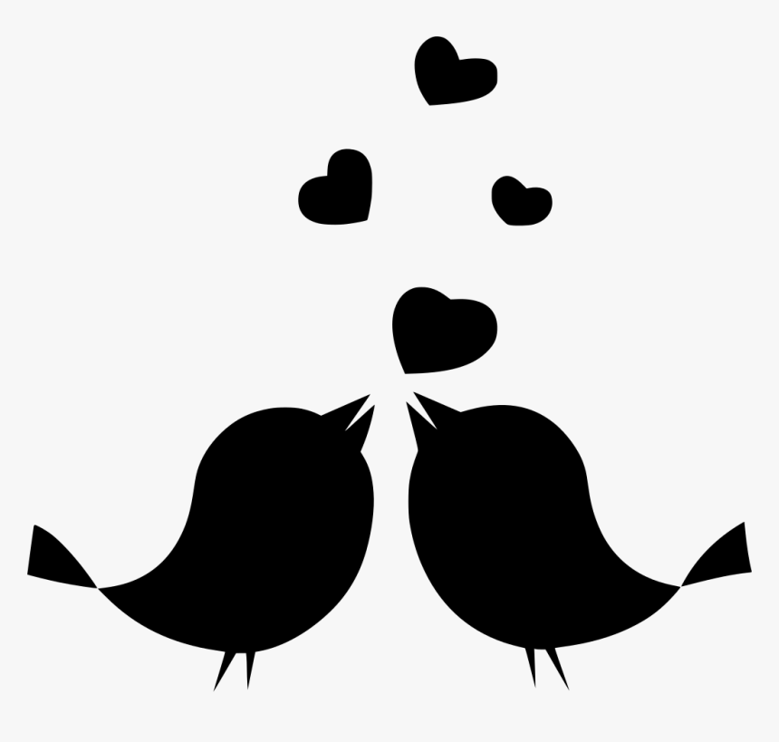 Clip Art Silhouette Love Birds , Png Download - Love Birds Clipart Black And White, Transparent Png, Free Download