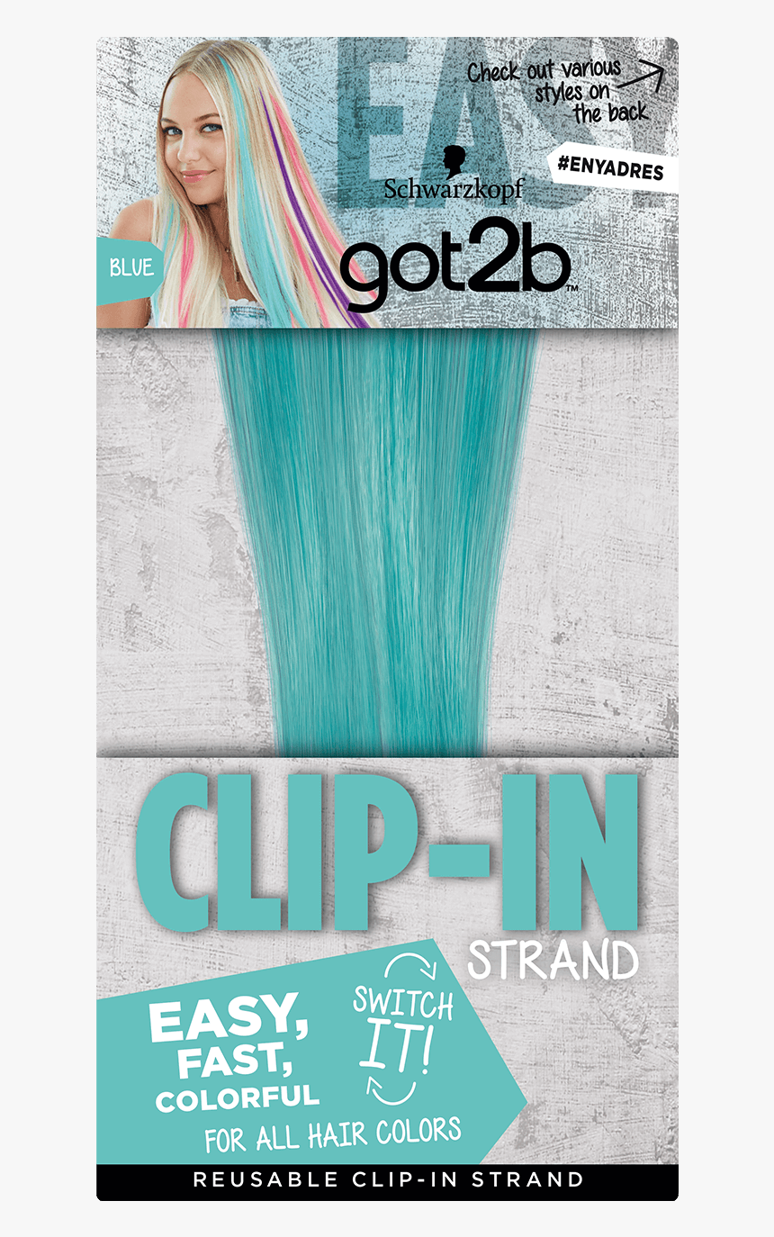 Got2b Color Com Clip In Blue - Clip On Hair Colour Strands, HD Png Download, Free Download