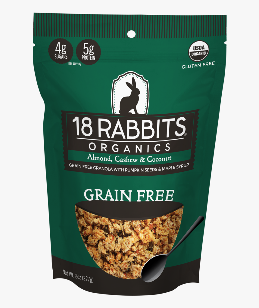 Almond, Cashew & Coconut Grain Free Granola - 18 Rabbits Granola, HD Png Download, Free Download
