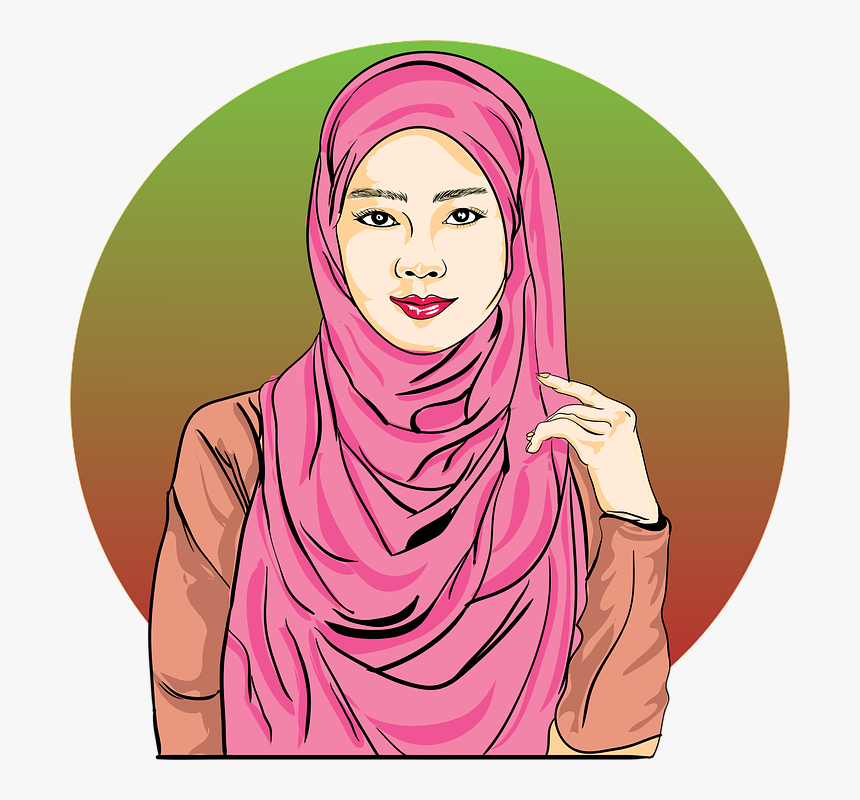 Hijab Muslim Women Design Berhijab  Gambar  Kartun  