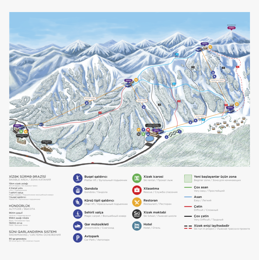 Transparent Moutain Png - Tufandag Ski Map, Png Download, Free Download