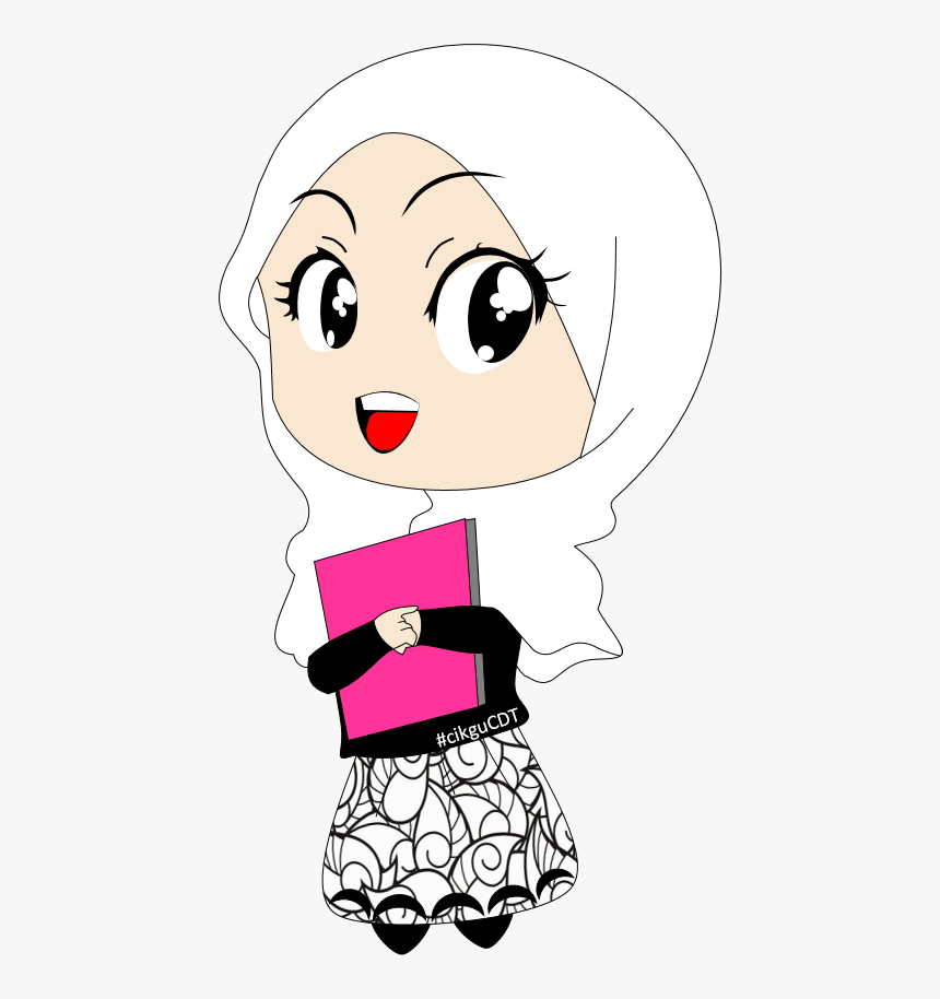 Girl Hijab Study Animation Transparent Background Clipart - Girls Hijab Cartoon Png, Png Download, Free Download