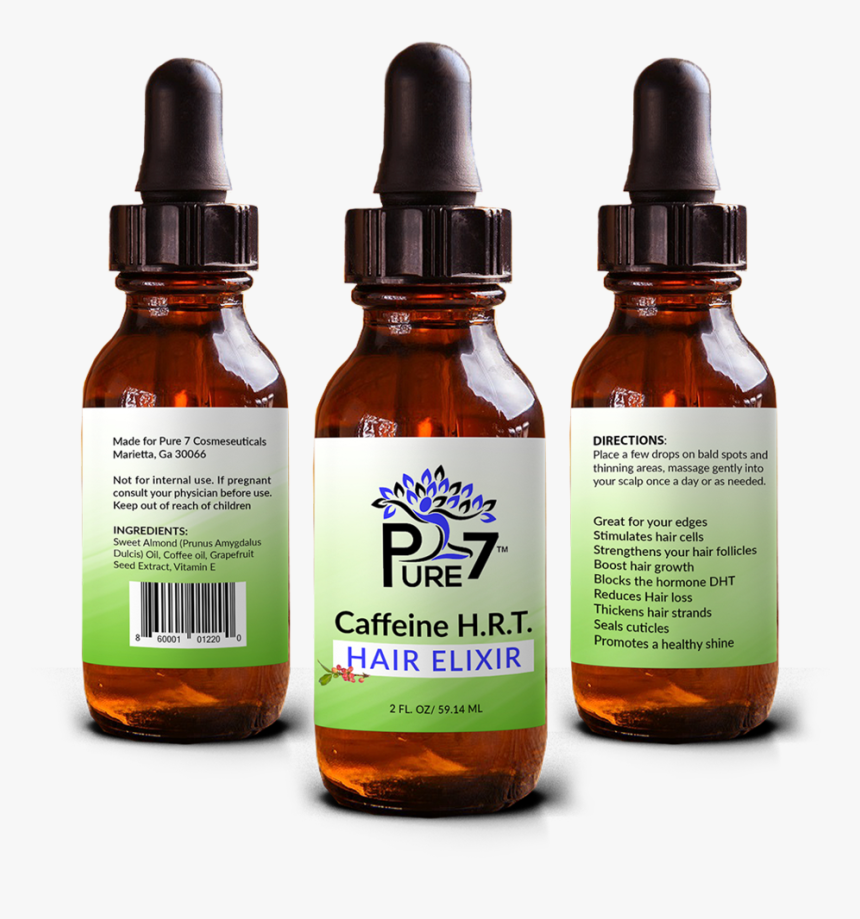 Caffeine H - R - T - Hair Elixir - Hair & Scalp Meds - Pure 7 Hair Oil, HD Png Download, Free Download