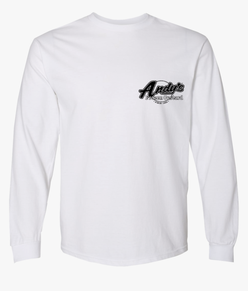 White Black Long Sleeve Front - Long-sleeved T-shirt, HD Png Download, Free Download