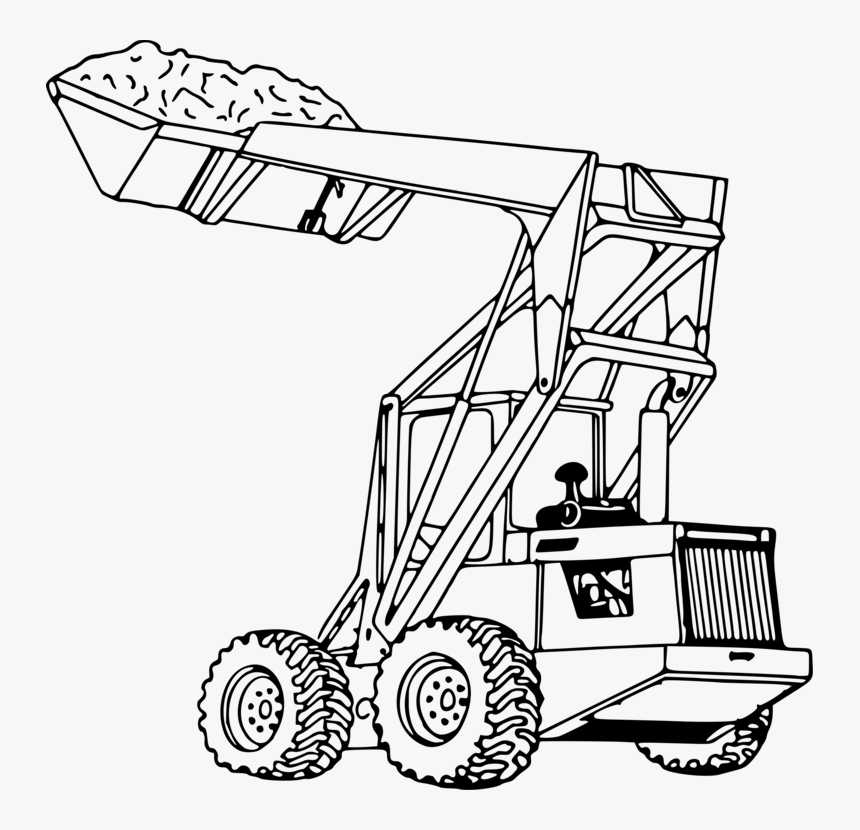 John Deere Tractor Loader Coloring Book Heavy Machinery - Black And White Construction Equipment Clipart, HD Png Download, Free Download