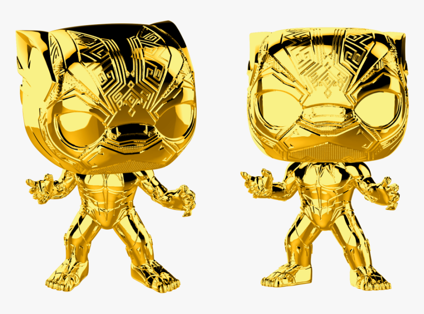 Funko Pop Marvel - Gold Chrome Black Panther Pop, HD Png Download, Free Download