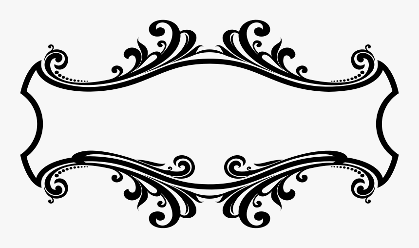 Decorative Ornamental Flourish Frame Design - Border Design Black And White, HD Png Download, Free Download