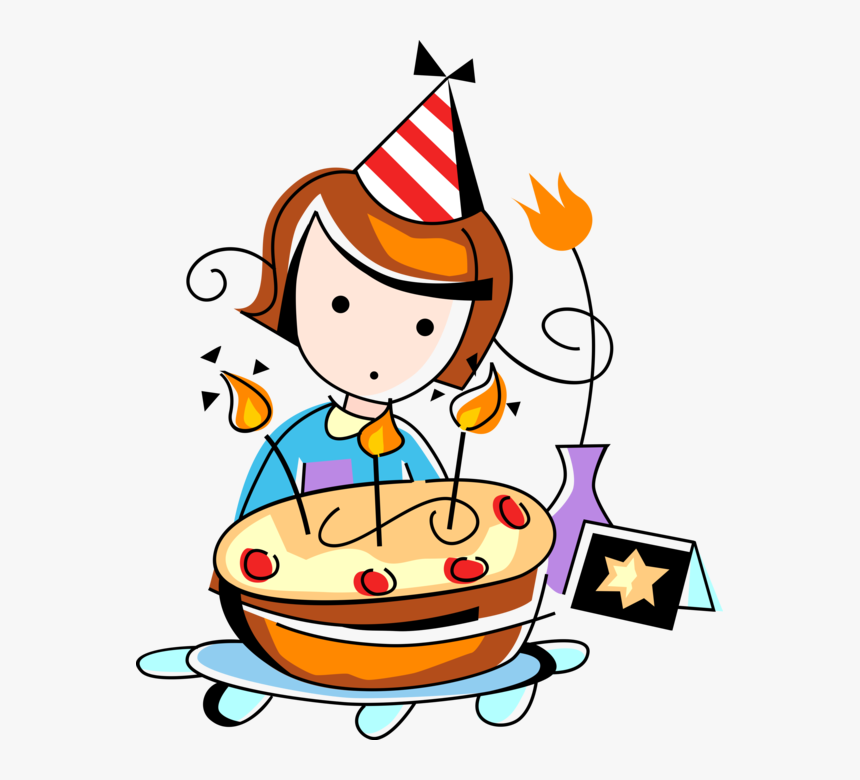 Transparent Birthday Girl Clipart - Girl With Birthday Cake Clipart, HD Png Download, Free Download