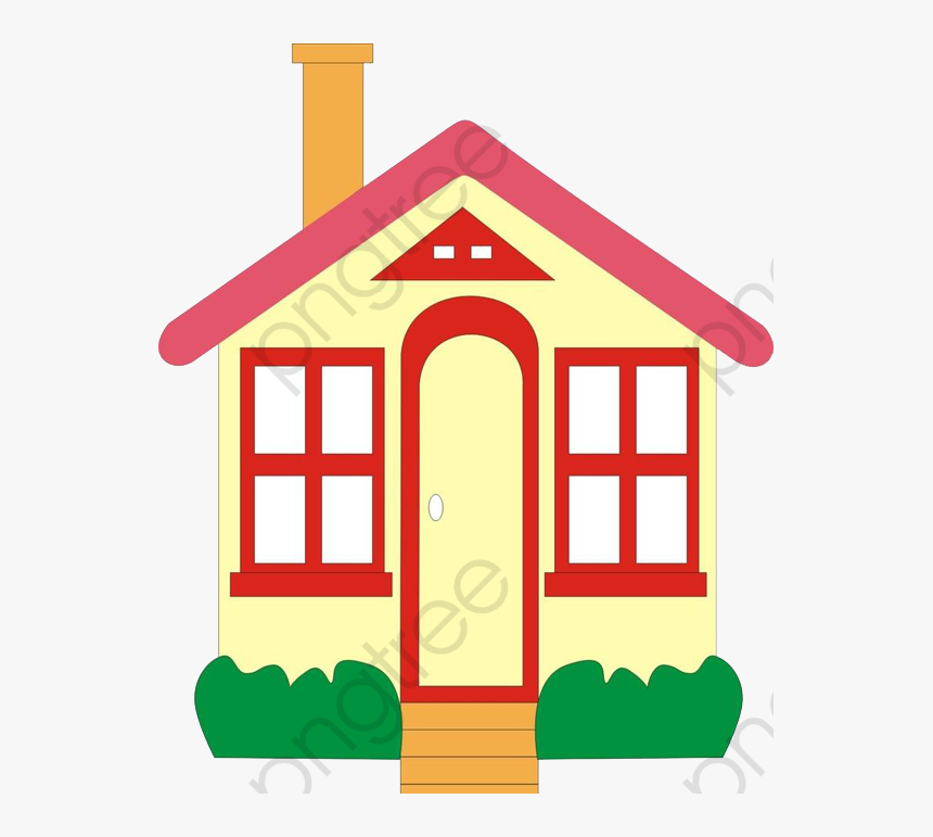Red Smoke Cartoon House - Home Cartoon Design Png, Transparent Png - kindpng