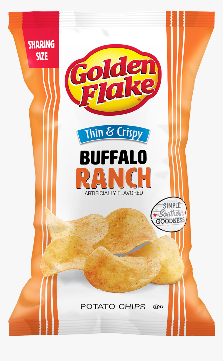 Golden Flake Thin & Crispy Potato Chips, Buffalo Ranch - Potato Chip, HD Png Download, Free Download