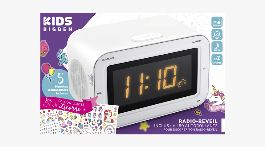 Dual Radio Alarm Clock Rr30bcunicornstick Bigben Kids - Radio Unicornio, HD Png Download, Free Download