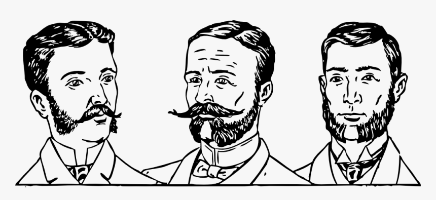 Mens Hair Styles Circa 1900 -3 Svg Clip Arts - Facial Hair 1900, HD Png Download, Free Download