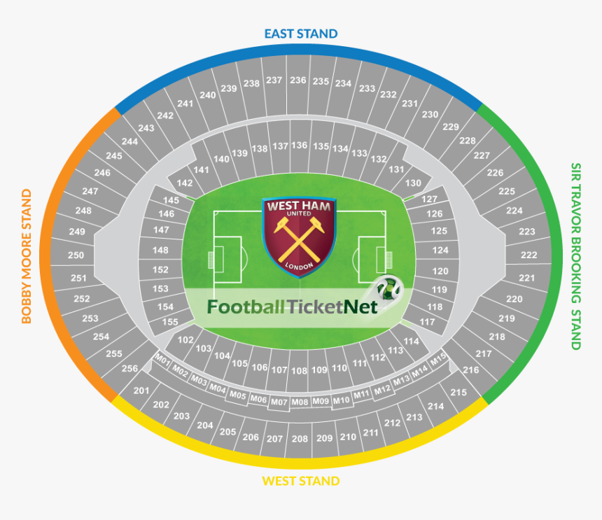 Entradas West Ham United Vs Manchester United - London Stadium Seating Plan West Ham, HD Png Download, Free Download