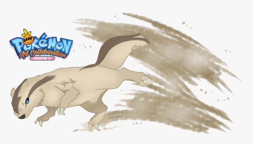 Linoone Using Sand Attack By Xyvernartworks - Illustration, HD Png Download, Free Download