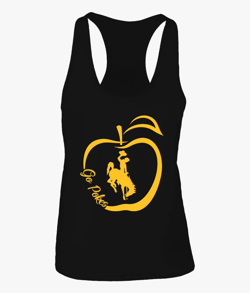 Go Pokes Apple Outline Teacher Wyoming Cowboys Shirt - Crest, HD Png Download, Free Download