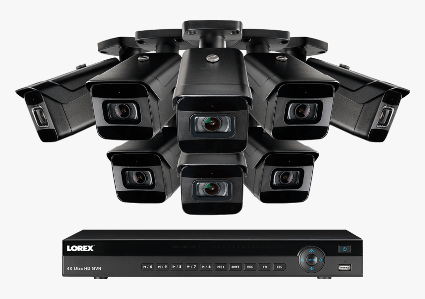 16 Channel 4k Nvr And 8 Outdoor 4k Ip Fixed 30fps Real - Lorex Security Camera System, HD Png Download, Free Download