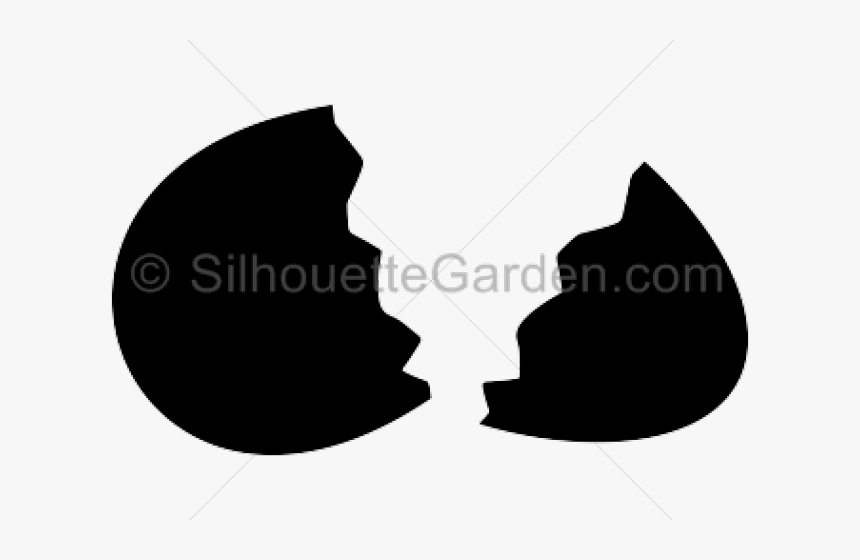 Egg Clipart Broken Egg - Clipart Cracked Egg Silhouette, HD Png Download, Free Download