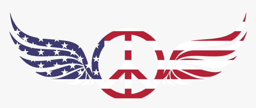 Peace, Sign, America, Red, White, Blue, Stars, Usa - American Peace, HD Png Download, Free Download