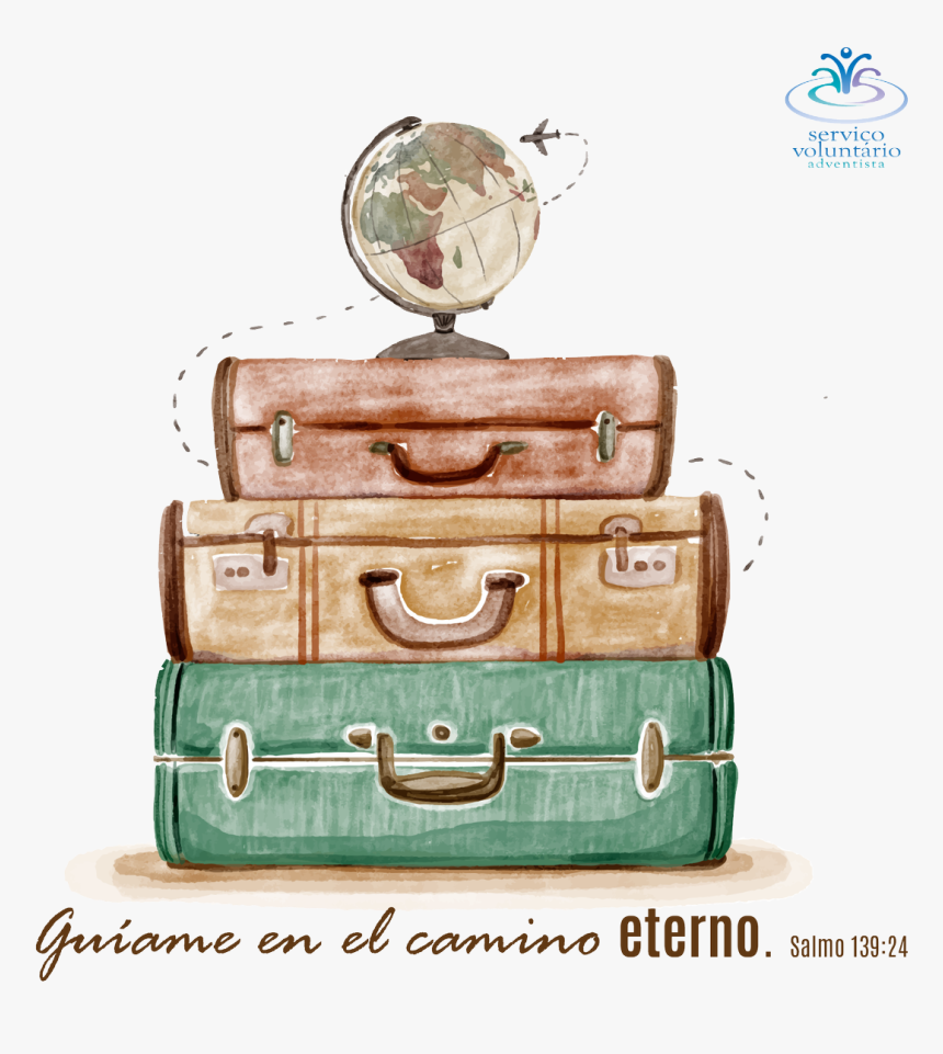 Voluntarioadventista On Twitter - World Travel Suitcase Png, Transparent Png, Free Download