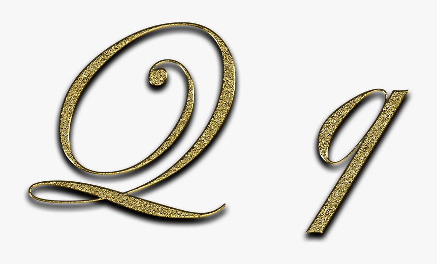 Letter Q Gold Font Letter Q Write Type Fonts - Body Jewelry, HD Png Download, Free Download