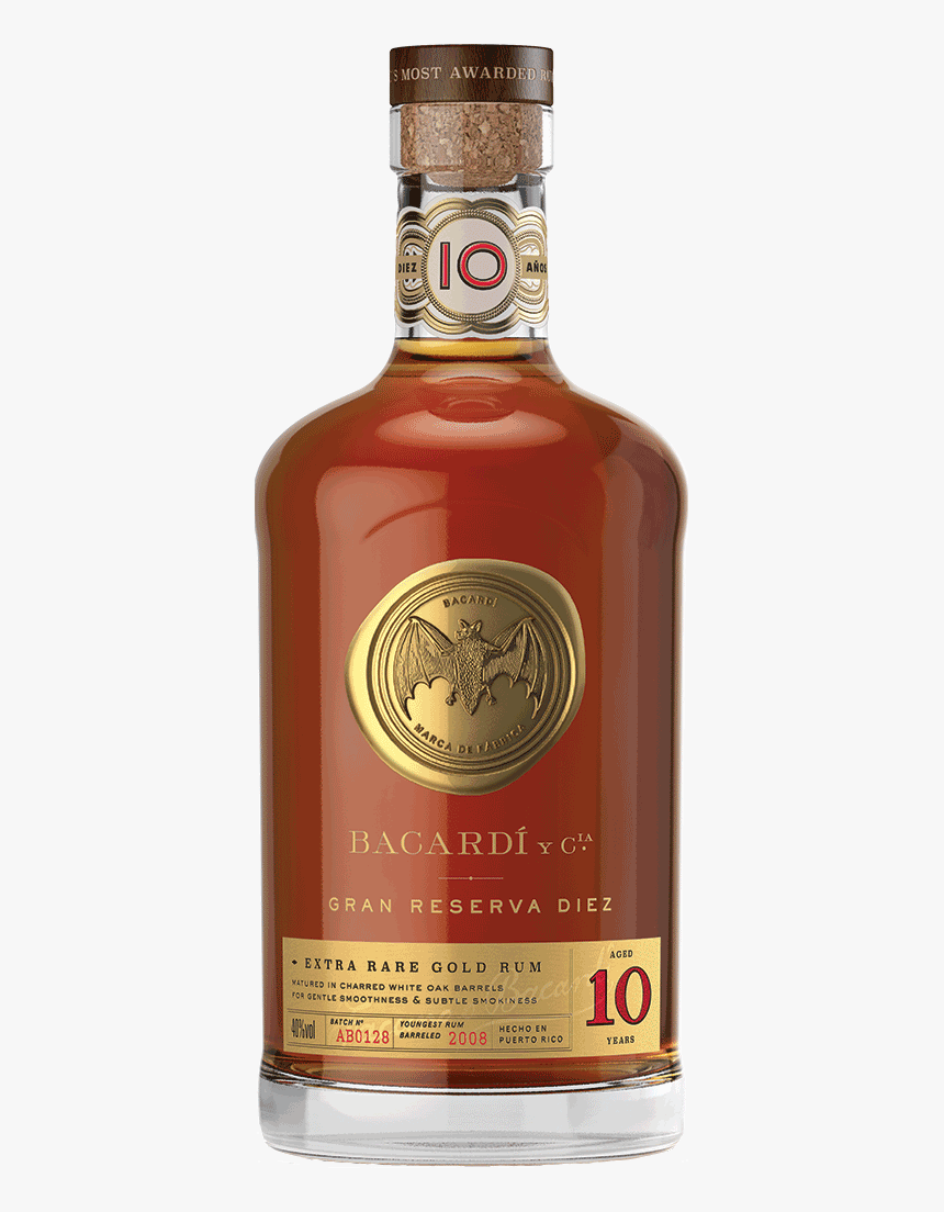 Bacardi Gran Reserva 10 Year Rum 750 Ml - Bacardi Gran Reserva Diez, HD Png Download, Free Download