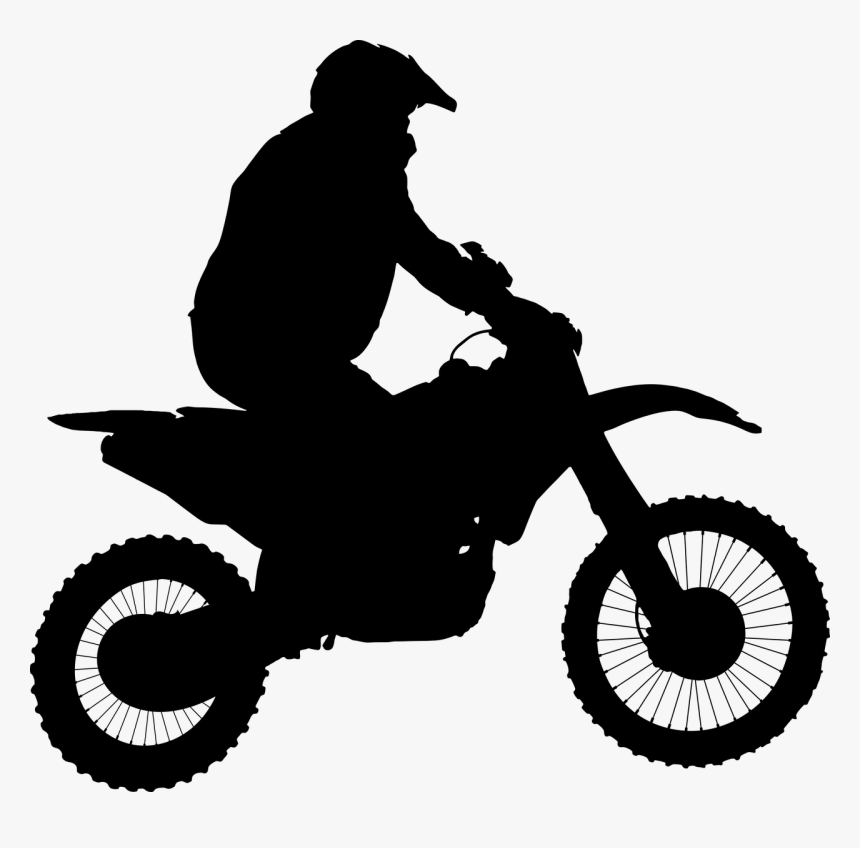 Clipart Bike Motocross Bike - Motocross Silhouette Png, Transparent Png, Free Download