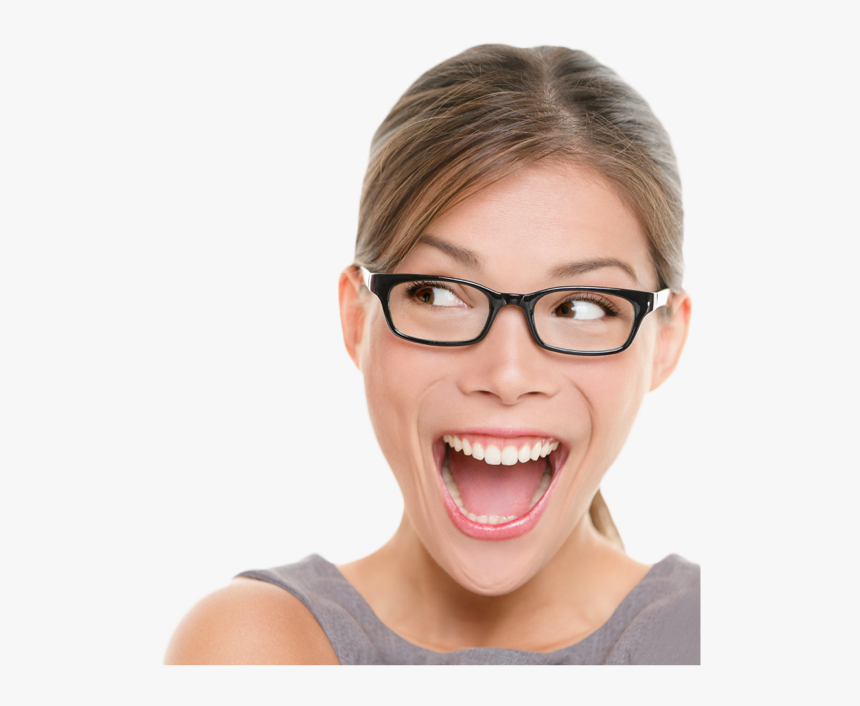 Woman With Glasses Happy, HD Png Download, Free Download