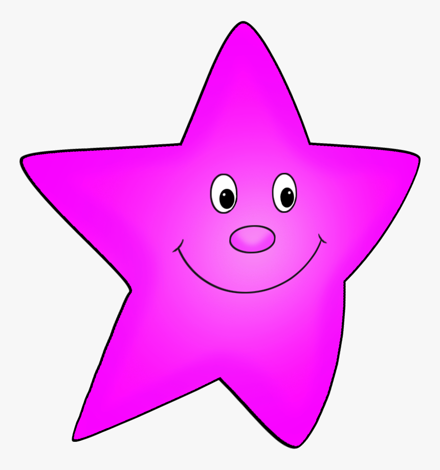 Pink Flying Star Drawing - Clipart Cartoon Star Pink, HD Png Download, Free Download