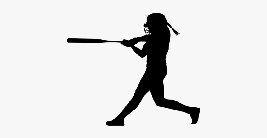 Pin Softball Clipart Transparent - Softball Player Silhouette Hitting, HD Png Download, Free Download