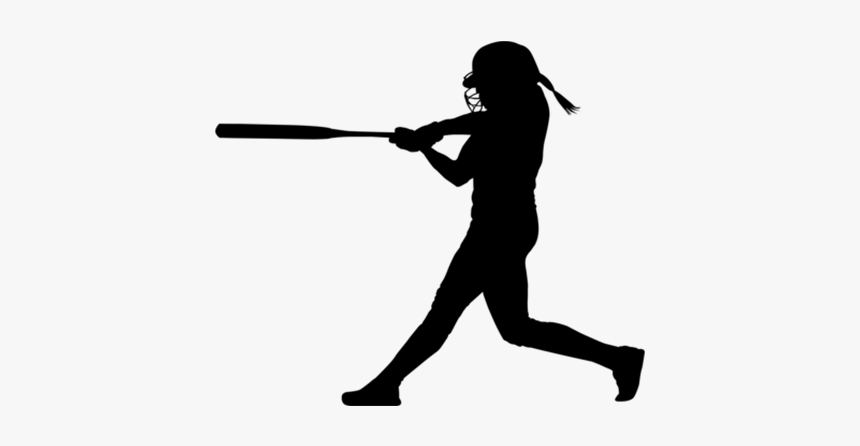 Pin Softball Clipart Transparent - Softball Player Silhouette Hitting, HD P...