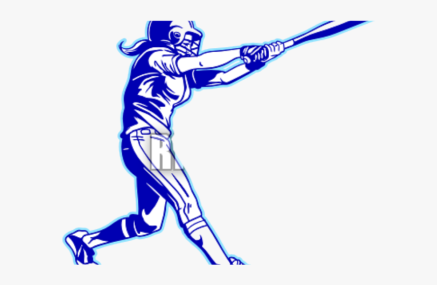 Softball Clipart Wallpaper Blink Girl Swinging Bat - Clipart Softball Girl Hitting, HD Png Download, Free Download